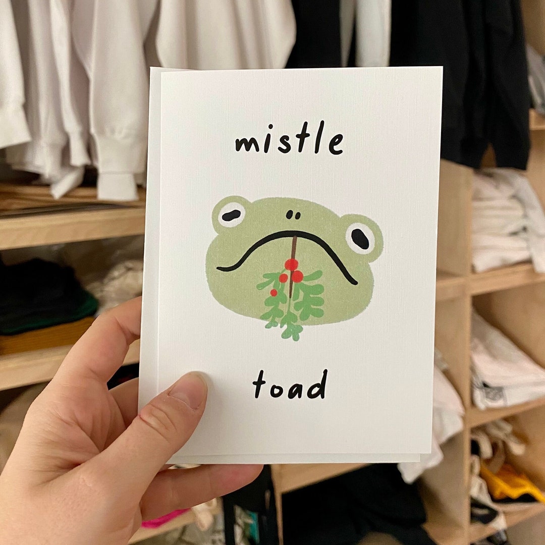 Mistle Toad Punny Holiday Greeting Card - Etsy