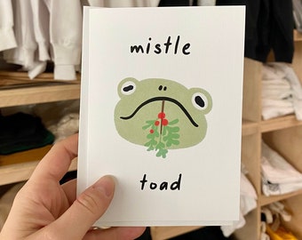 Mistle Toad Punny Holiday Greeting Card