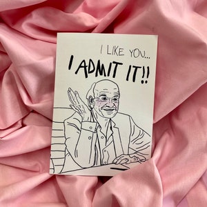 Grappig, ik vind dat je een geïnspireerde valentijnskaart met bijpassende roze envelop moet achterlaten