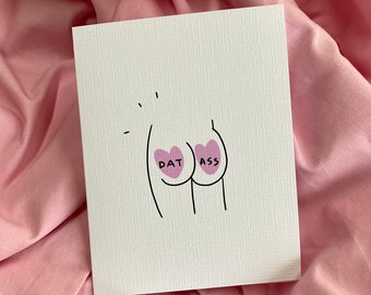 Dat Ass Novelty Greeting Card | Booty Love Doodle