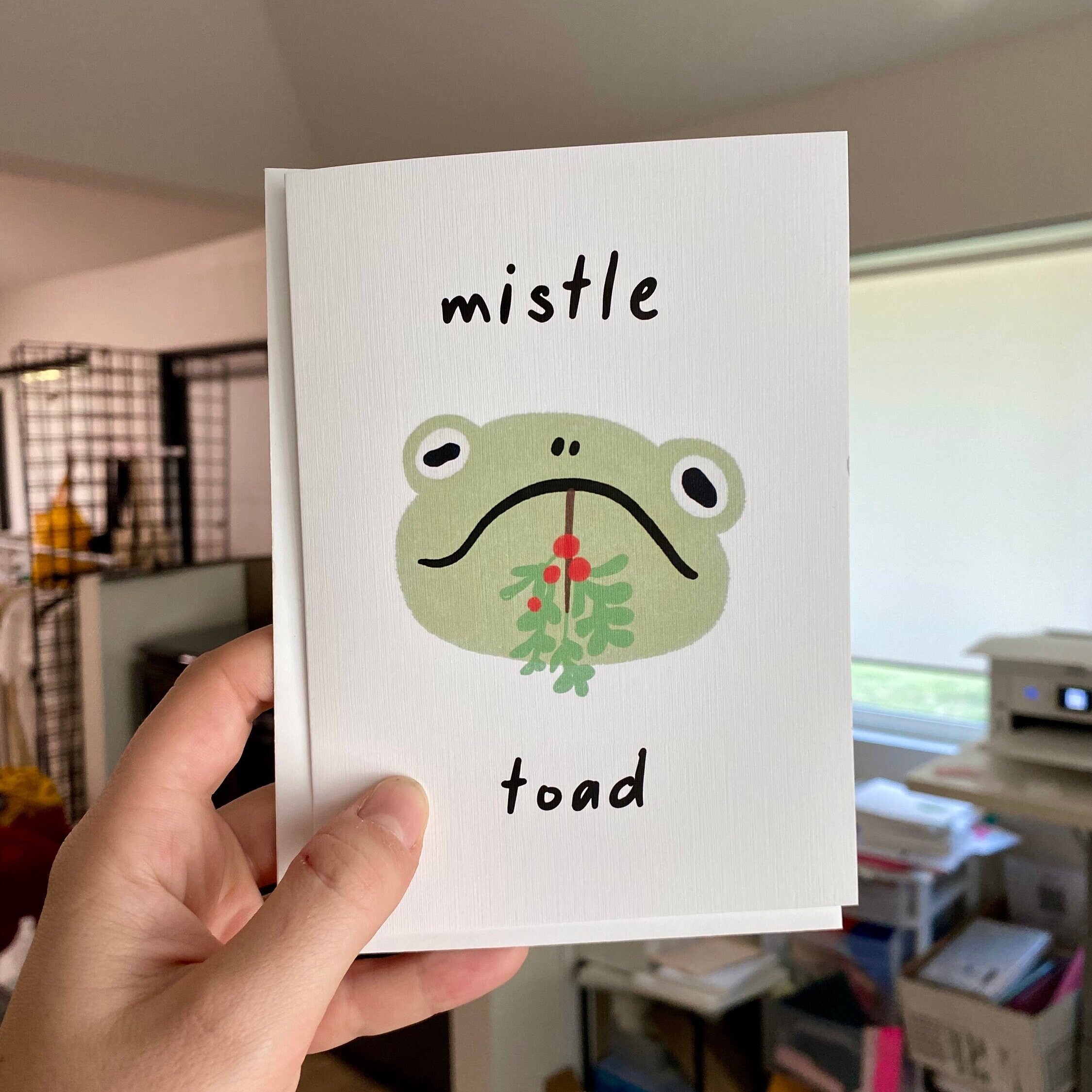 Mistle Toad Punny Holiday Greeting Card - Etsy
