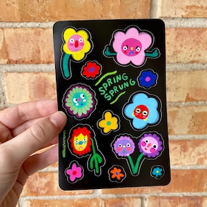Leuk geïllustreerd stickervel lentebloem | VERPAKKING VAN 2