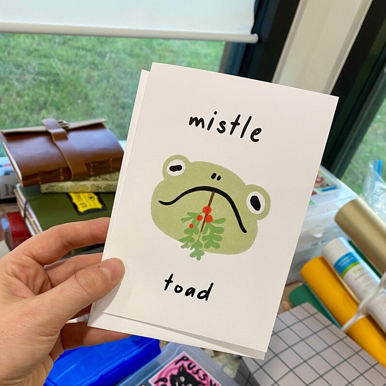 Mistle Toad Punny Holiday Greeting Card - Etsy