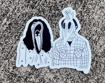 Cute Hand-drawn Beetlejuice Matte Vinyl Sticker