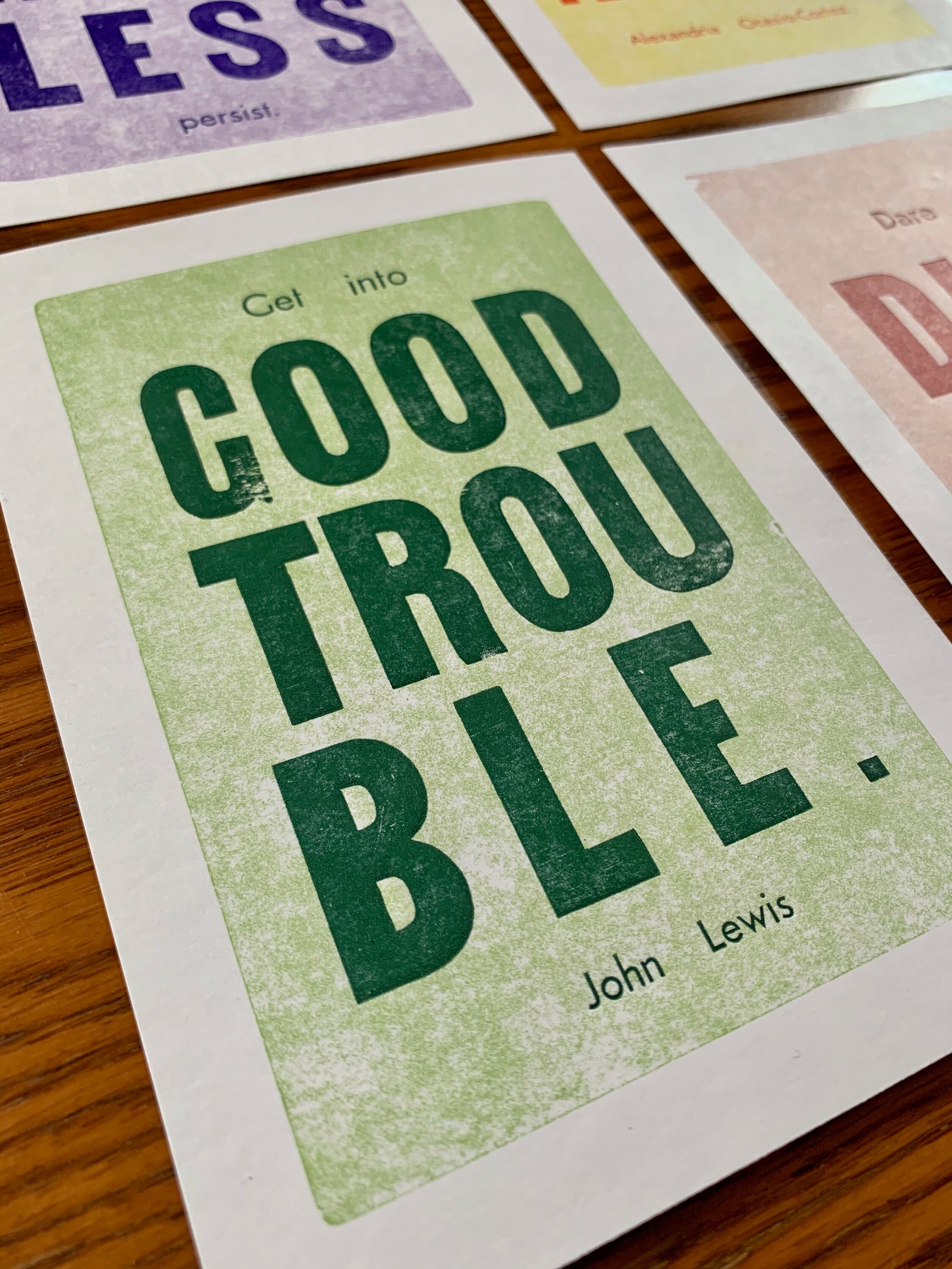 John Lewis quote Good Trouble Handmade Letterpress Print Etsy