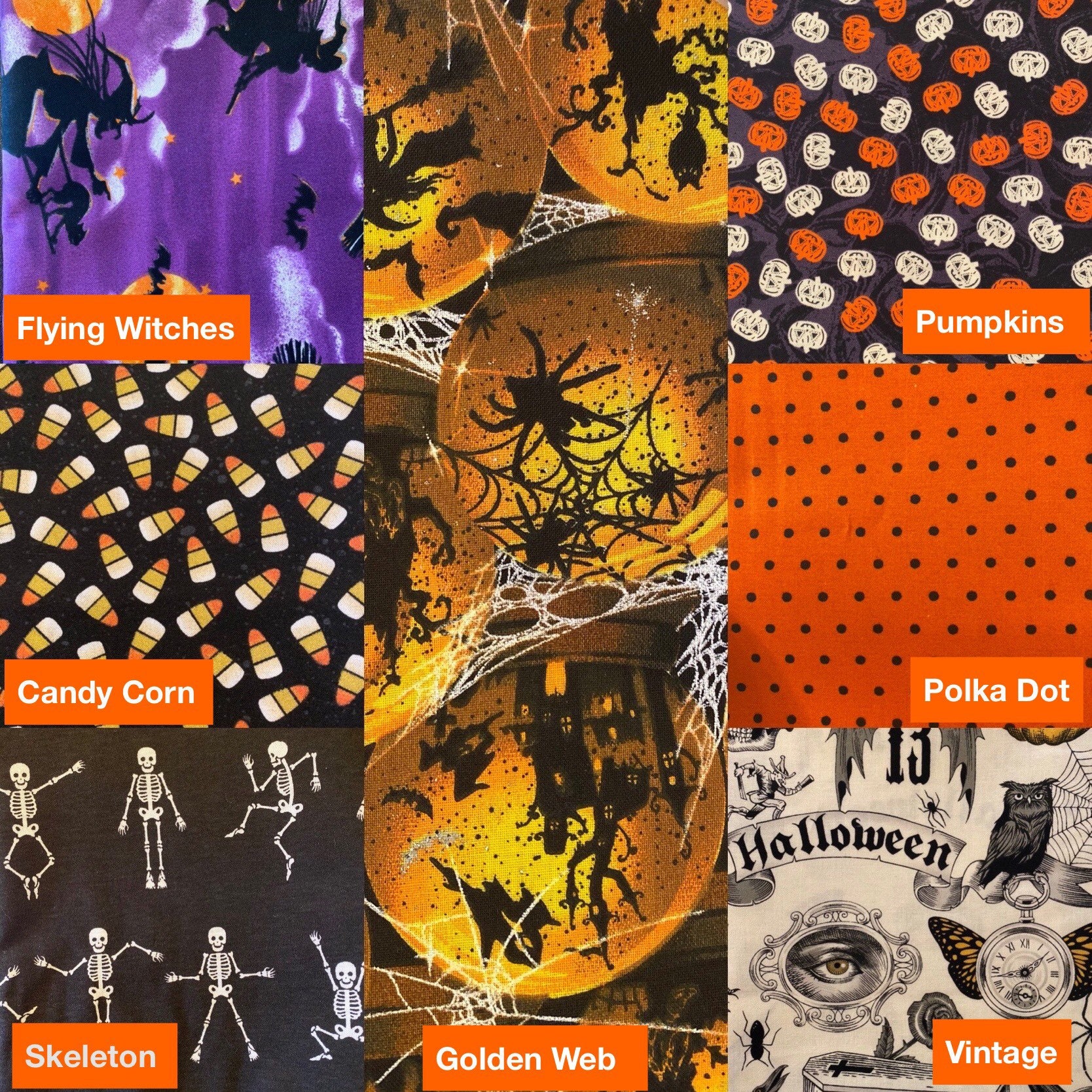 Fall / Autumn and Halloween 3 layer Cotton Face Masks with Soft Elast…