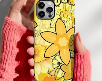 Daffodil Floral Phone Case: Yellow Wildflower Botanical Design