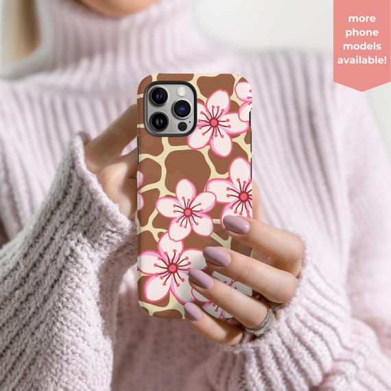 Giraffe Floral Phone Case: Artsy Trendy Girl Accessory