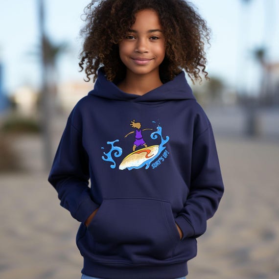 Kids SURFER HOODIE Surfer Girl Hoodie Cozy Surfer Sweatshirt Unique Beach Hoodie for Kids Surf Apparel Gift for Surfer Surf Shirt Gift Etsy