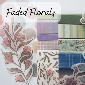 Fleurs fanées {ensemble d'autocollants et de washi}