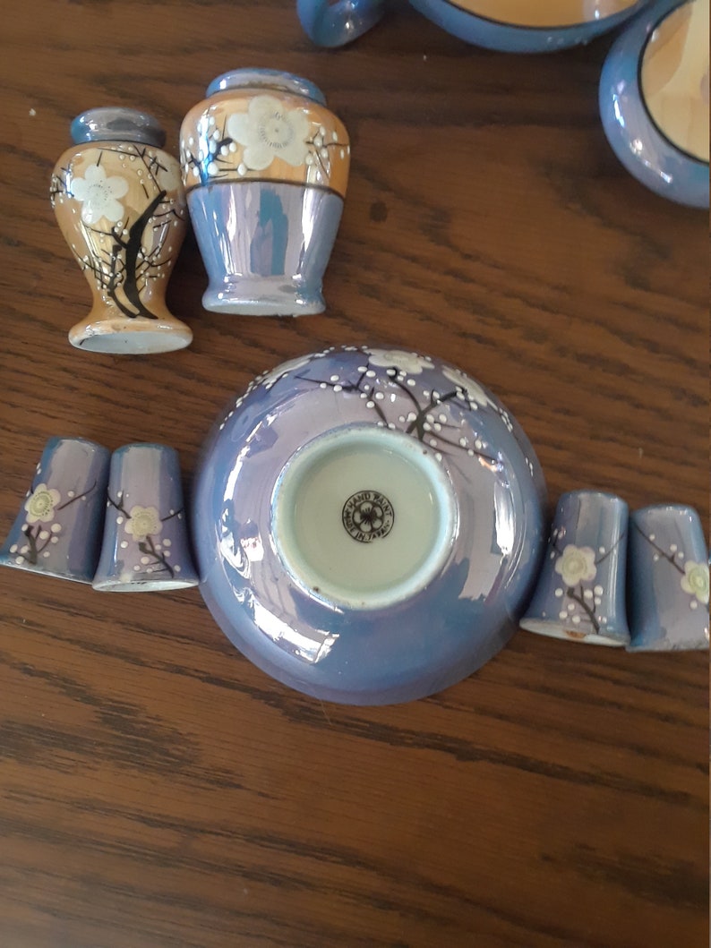 Vintage Lusterware Made in Japan Handpainted Tea Set Etsy