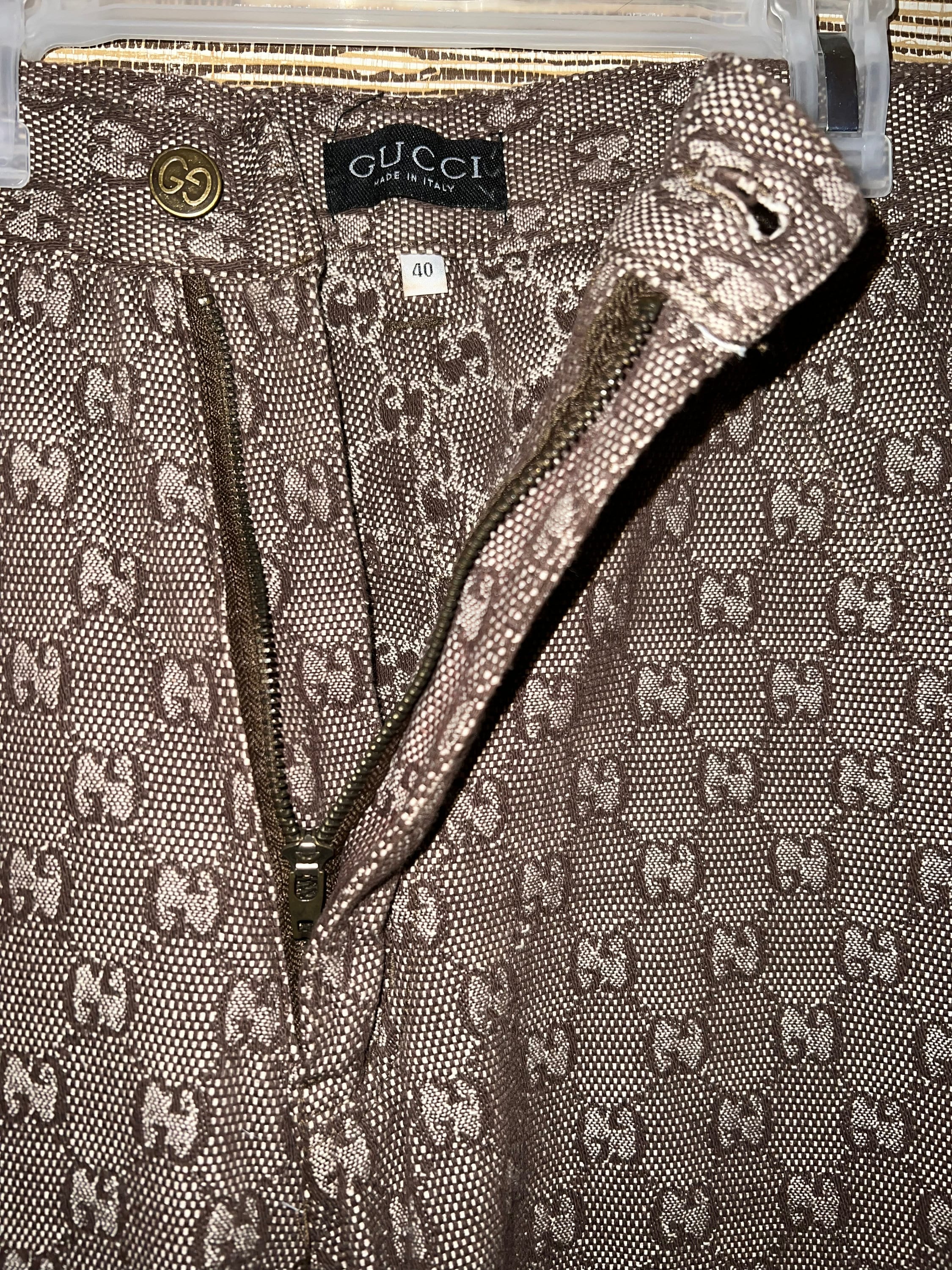 パンツ vintage made in ITALY GUCCI pants ce 1970s/80s True Vintage Gucci Designer Black and White