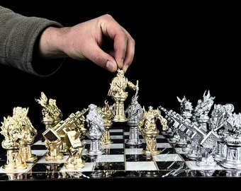 Viking Mythological Chess Set with Chessboard - Customizable Selection for Chess Enthusiasts