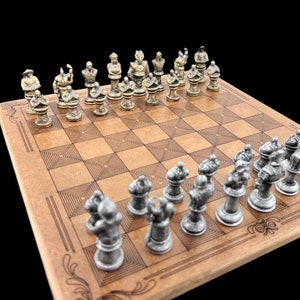 Metal Mortal Kombats Chess Set Kombat Fight Chess Game Custom Chess Pieces | Personalized Chessboard | Gold - Silver