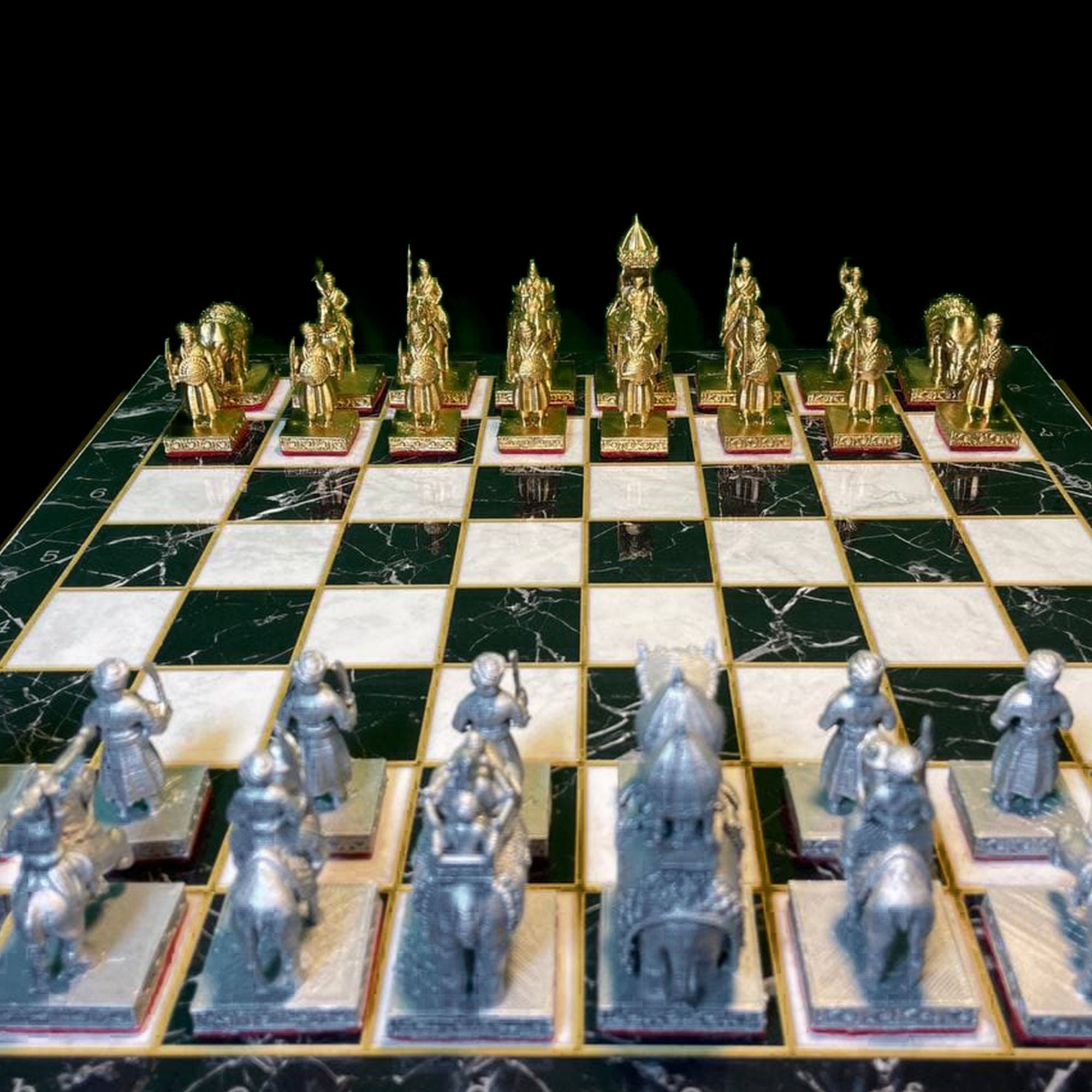 Details about   Deluxe Wooden Indian Artistic Chessmen Black & Beige 4 7/8" King New 