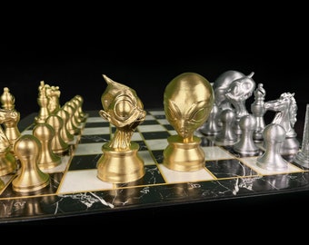 Customizable Alien Space Chess Set with Infinite Chessboard Chest | Personalized Selection