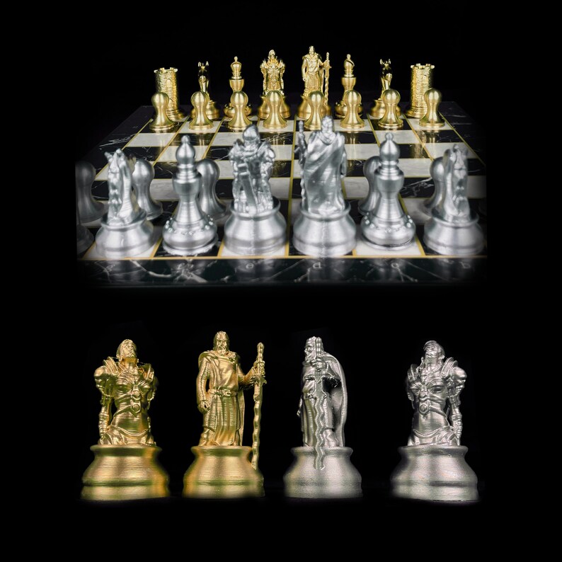 Crusaders Knight Chess Set With Chessboard Warrior Chess Set Chessboard