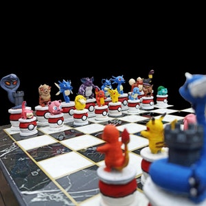 Pokemn Chess Set Personalized Pokemn Chess Set - Pokeball Chess Set PERSONALİZED | Personalized Selection