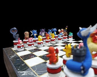 Pokemon Chess Set Personalized Pokemon Chess Set Pokeball Chess Set PERSONALİZED | Personalized Selection