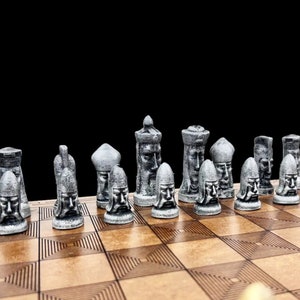 Jeu d'échecs VIP en métal avec échiquier Jeu de société à figures gothiques Échiquier personnalisé Bronze Argent image 7