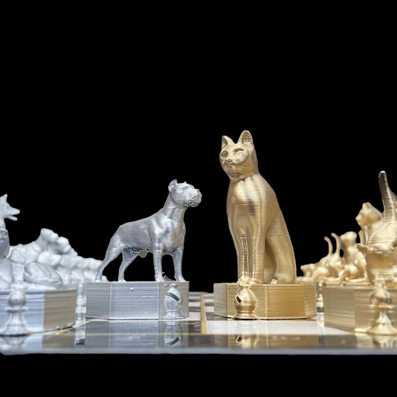 Cat Versus Dog Chess Set: Custom Nameplate Chessboard, Personalized ...