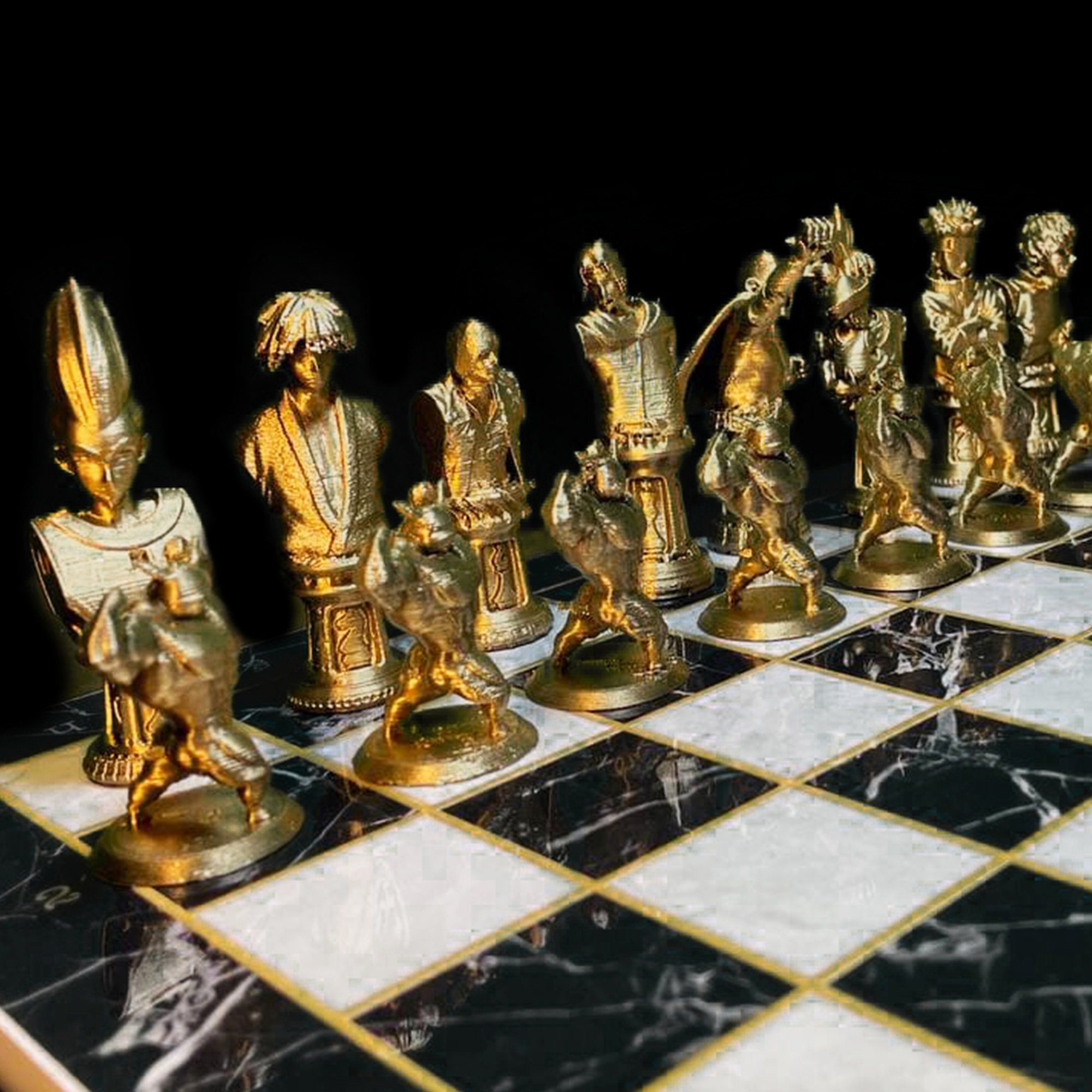 Anime Chess Set With Chessboard-anime Chess Seth With Color - Etsy