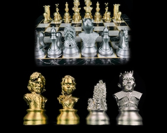 GOT Figure Chess Set With Chessboard     Game Of Thrones Chess Set | Personalized Selection