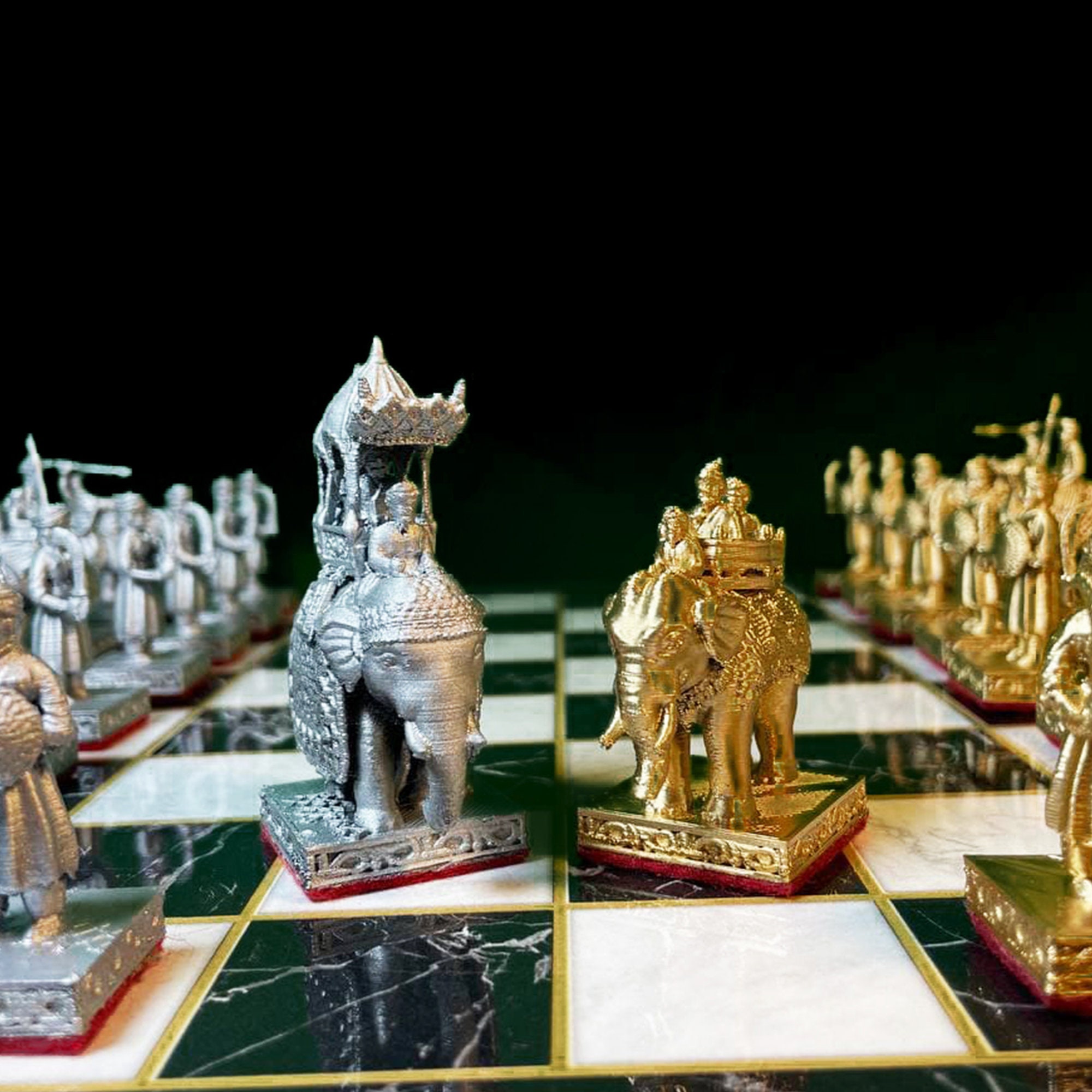 Indian Chess Set With Chessboardindian Solder Chess Game Etsy UK