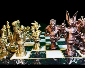 Anime Chess Set with Marble Chessboard: Personalized Selection