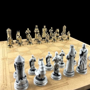 Hand Crafted Metal Chess Set: Personalized Luxury Gift