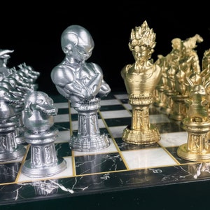 Unique Anime Chess Set Play Strategically with Iconic Characters on a Beautiful Chessboard