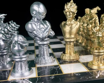 Unique Anime Chess Set: Play Strategically with Iconic Characters on a Beautiful Chessboard