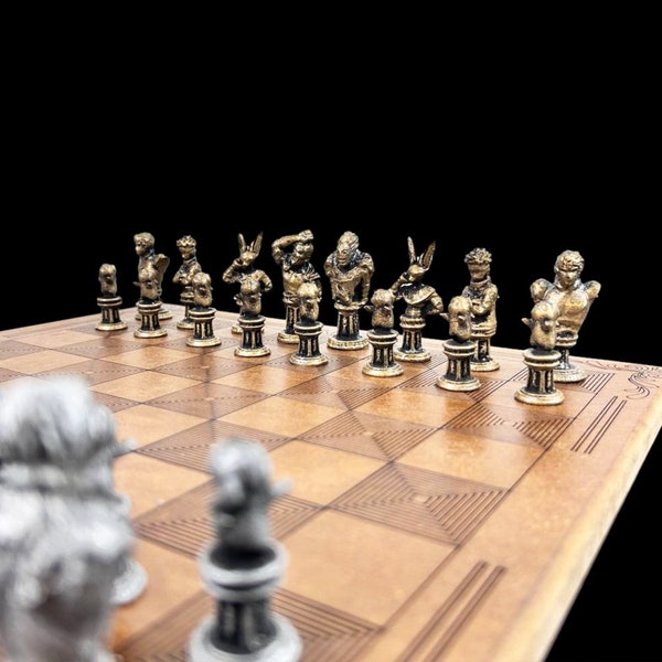 Metal Anime Chess Set With Chessboard Anime Chess Set  | Personalized Chessboard