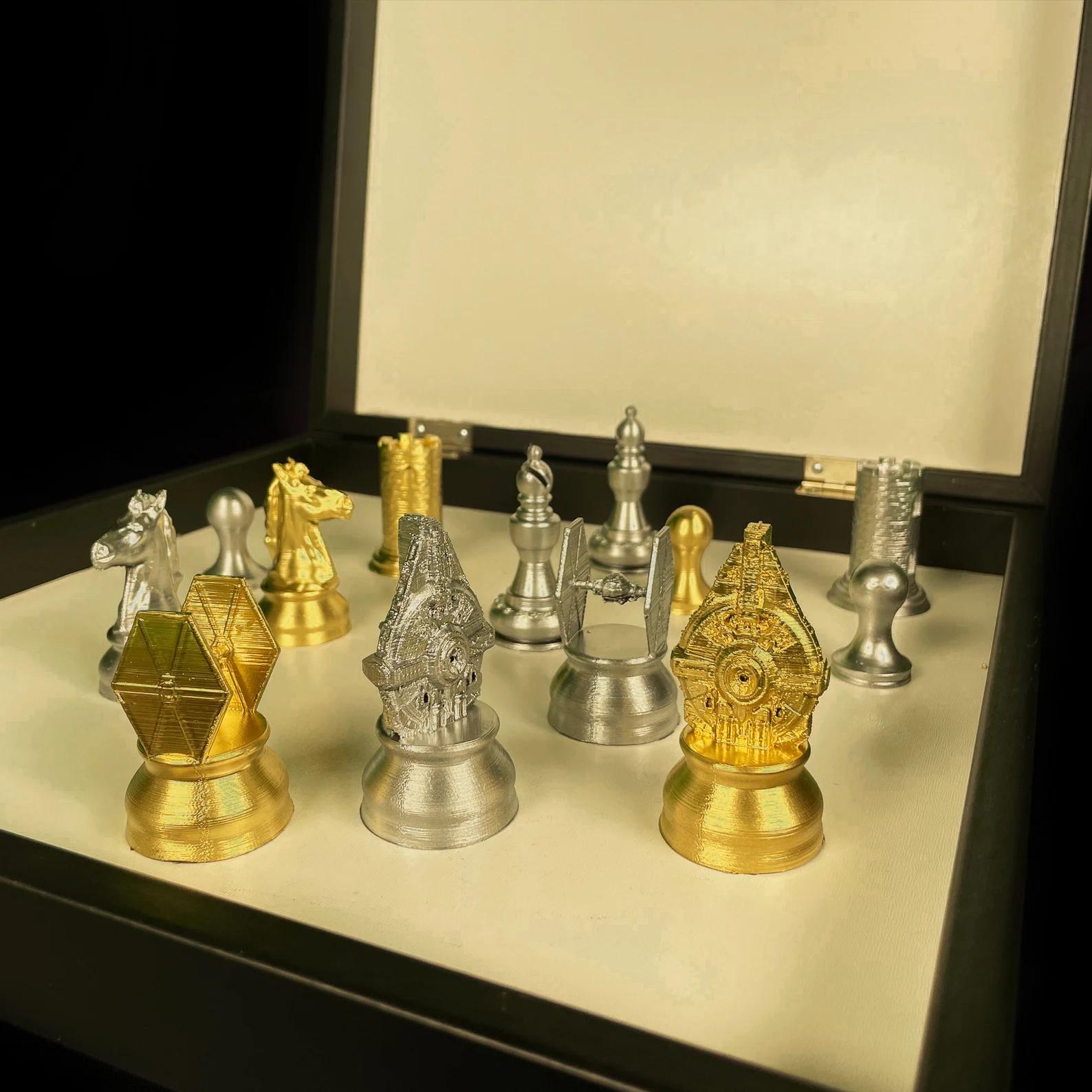 Nasa Chess Set Star Space Chess Set With Marble Chest Chessboard - Sci-fi Gift - Etsy