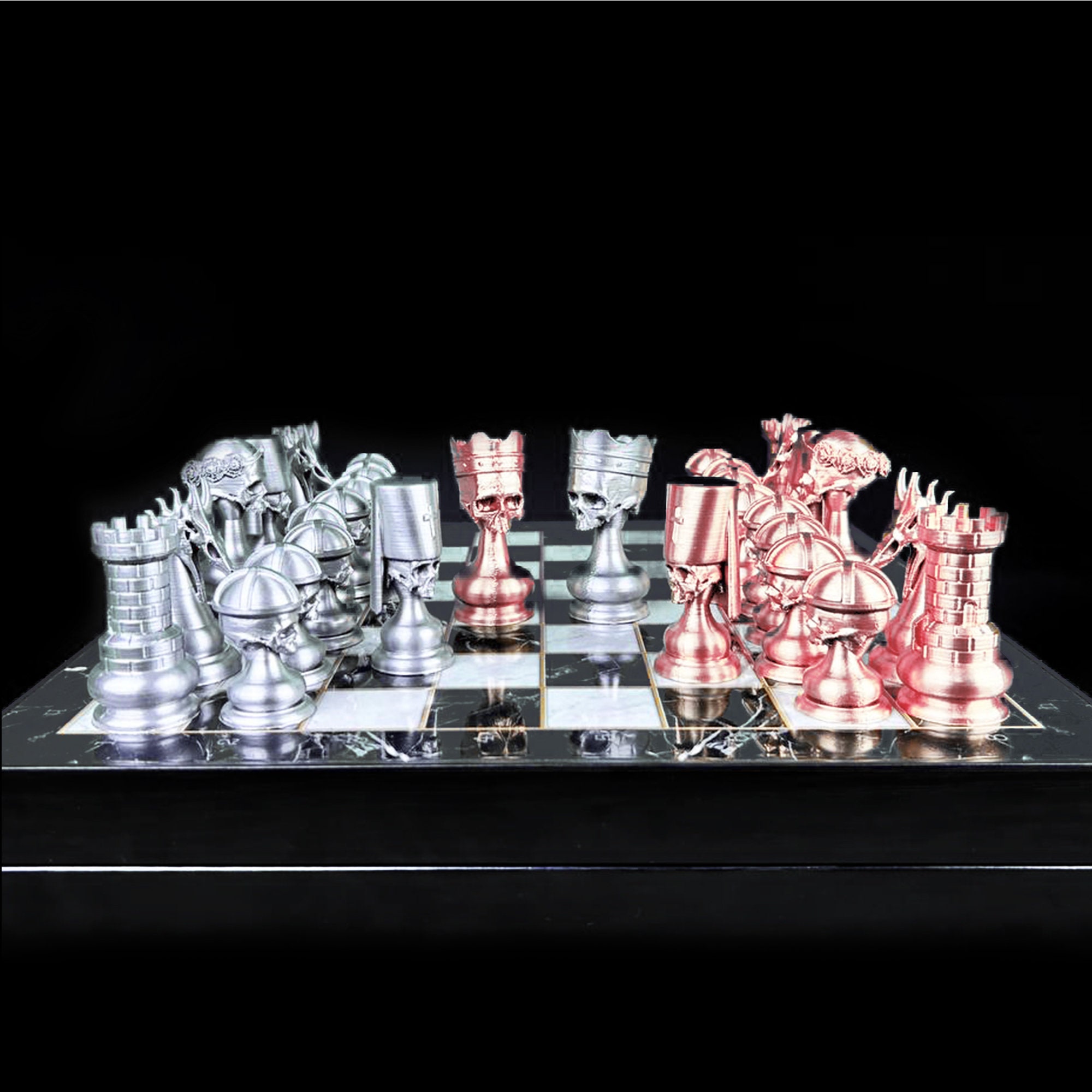 Death Rider Chess Set Death's Head Resin Chess Set Unique Skull Theme - Etsy