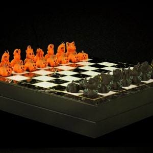 Personalized Halloween Chess Set Unique Pumpkin - Themed Chessboard | Customizable Pieces