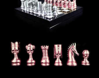 Death's Head Resin Chess Set - Unique Skull Theme | Personalized Selection