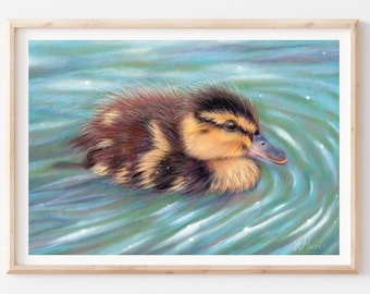 Duckling Art Print, Giclee Print, Animal Art, Bird Art, Nursery Art Print