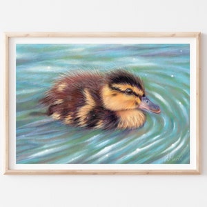 Duckling Art Print, Giclee Print, Animal Art, Bird Art, Nursery Art Print