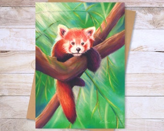 Red Panda Greetings Card for Any Occasion