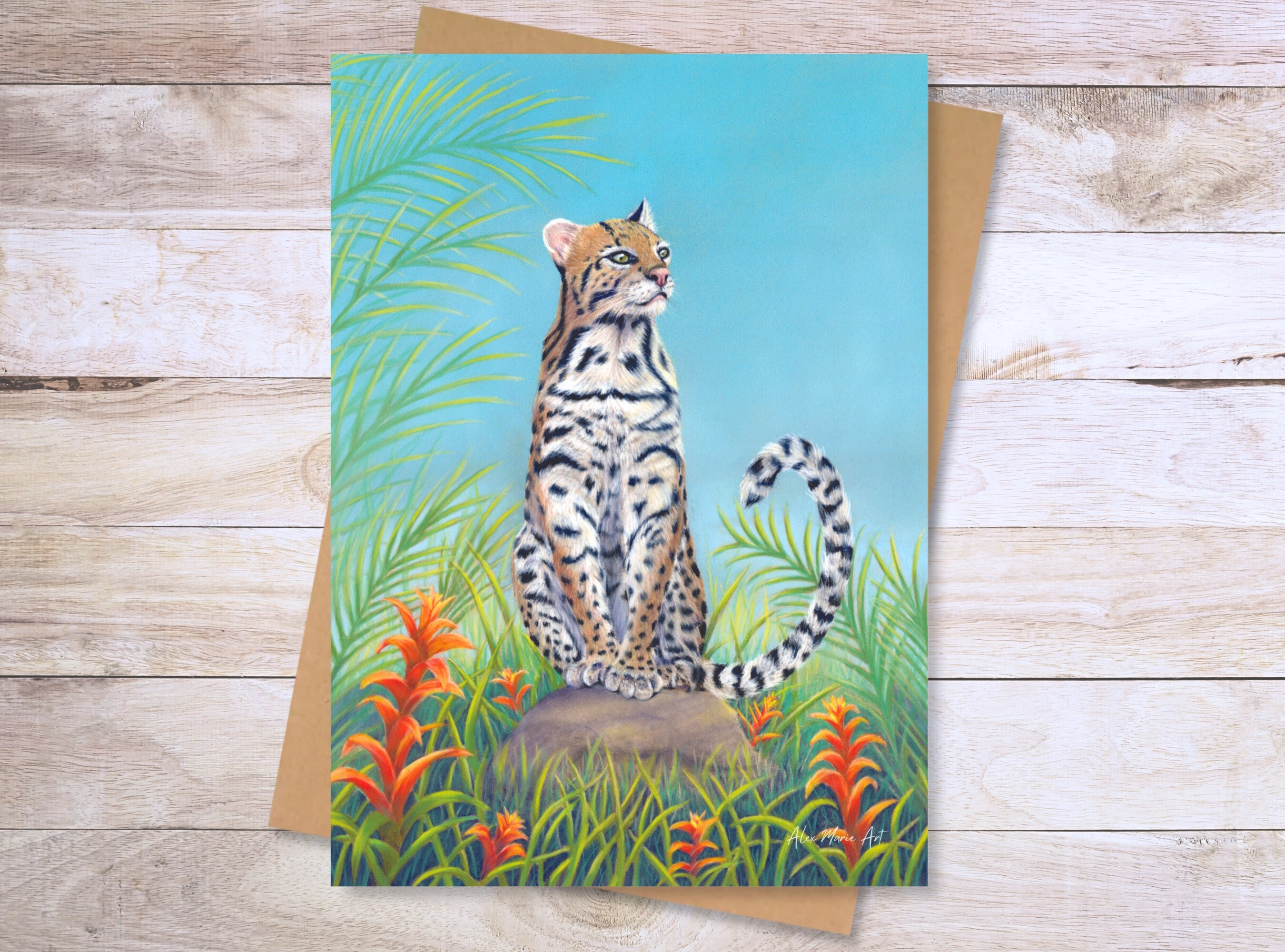 Ocelot Flash Card.pdf Ocelot Greetings Card for Any Occasion - Etsy