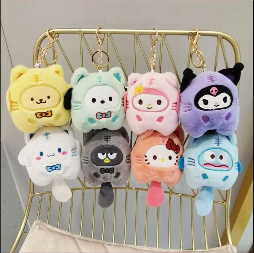 Kawaii Hello Kitty Plush Kuromi Plush Doll Toys Cute Plush Keychain