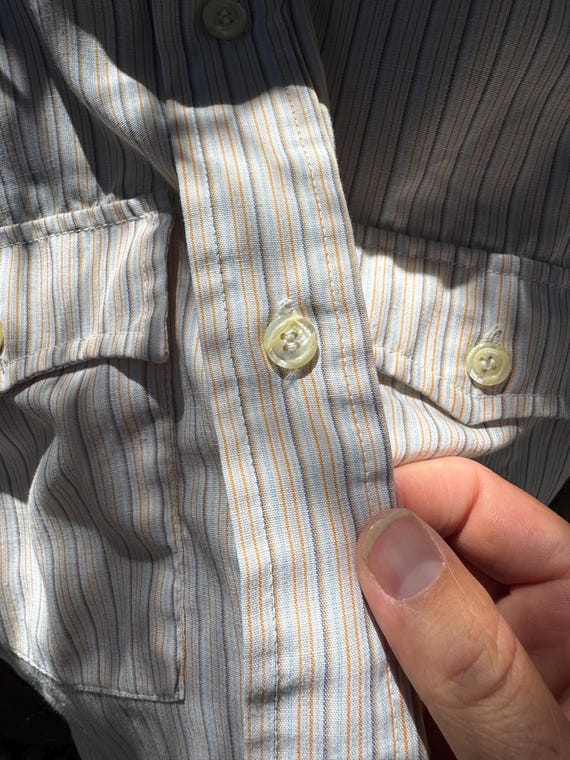 Levi's Button-Up Vertical Striped Long-Sleeve Shi… - image 8