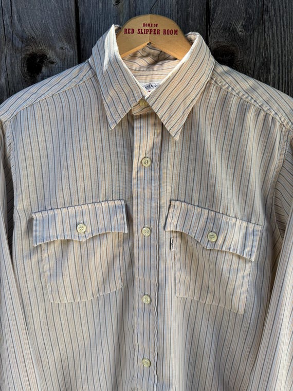 Levi's Button-Up Vertical Striped Long-Sleeve Shi… - image 3