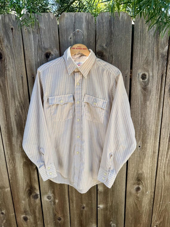 Levi's Button-Up Vertical Striped Long-Sleeve Shi… - image 1