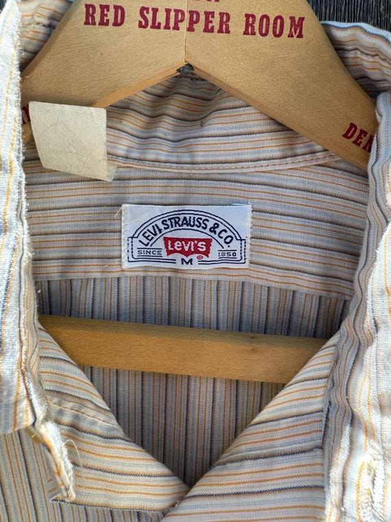 Levi's Button-Up Vertical Striped Long-Sleeve Shi… - image 5