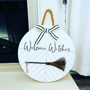 Welcome witches/ Halloween/fall door hanger