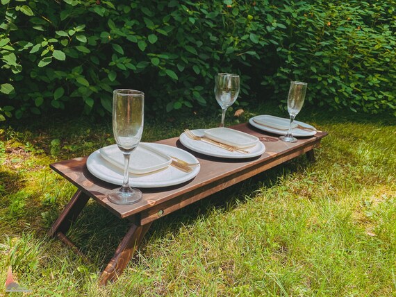 low picnic table portable