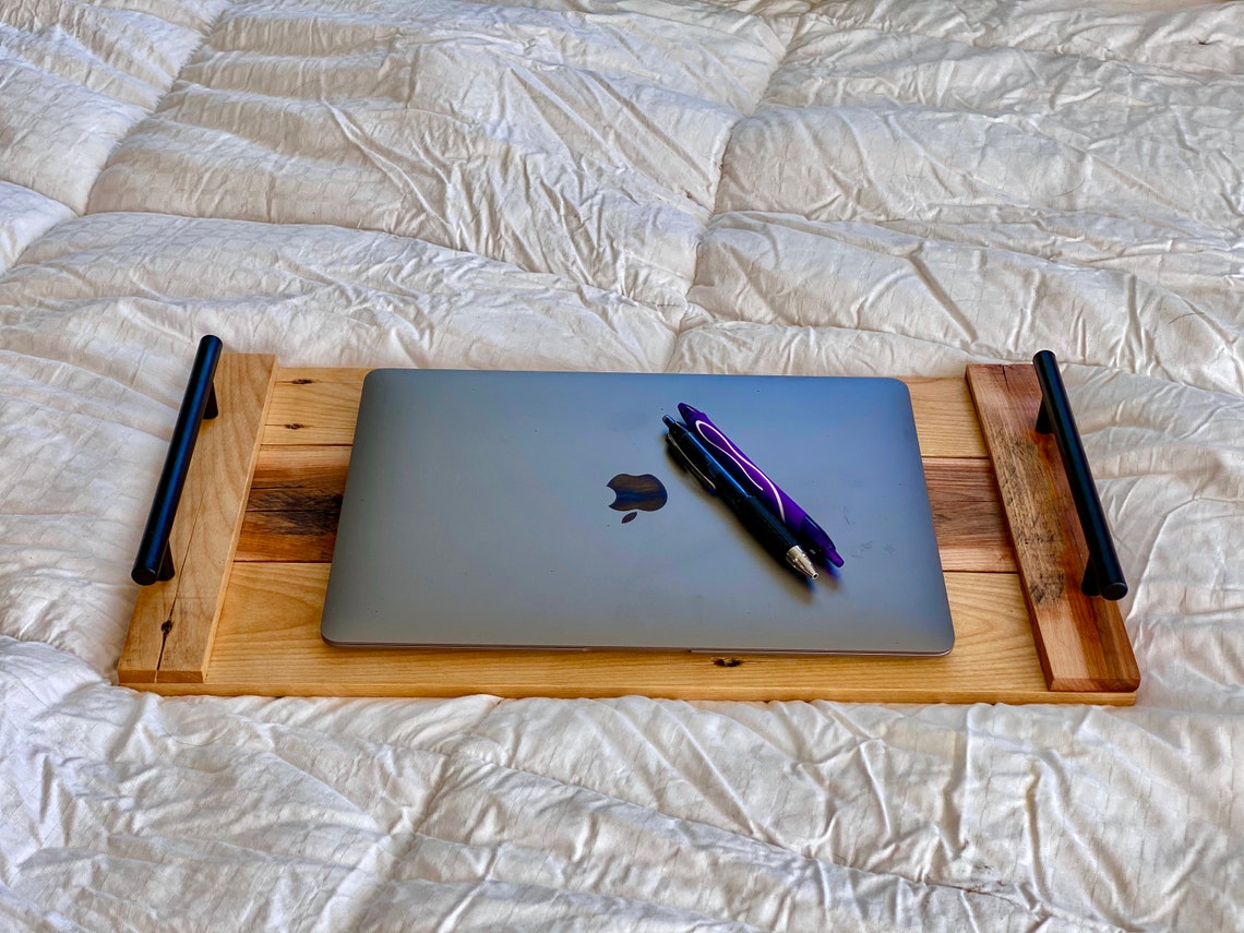 Large Wood Laptop Tray Lap Desk with Handles Custom Colors Etsy