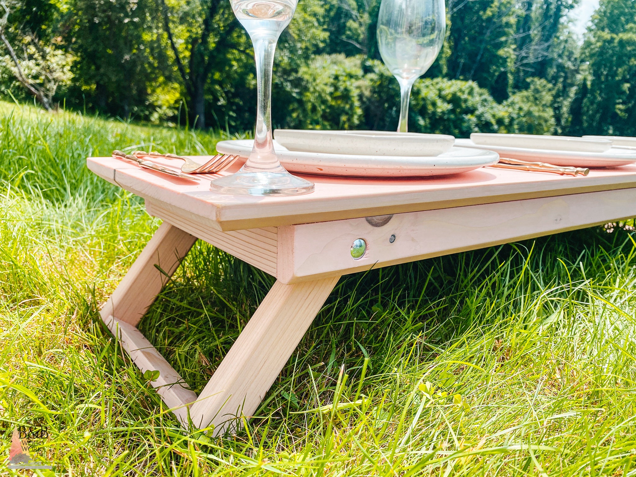 Low Portable Picnic Table With Foldable Legs 40x11 Foldable Etsy